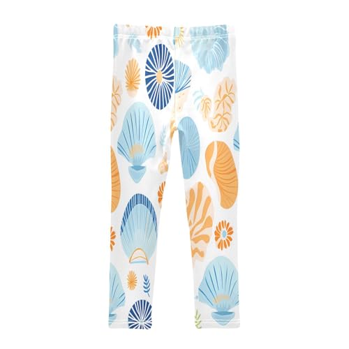 Bolaz Toddler Girls Leggings Printed Yoga Pants Leggings Blue Orange Shell for Kids2