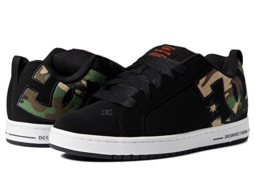 DC DC Men's Court Graffik Casual Skate Shoes, Black Camouflage, 17