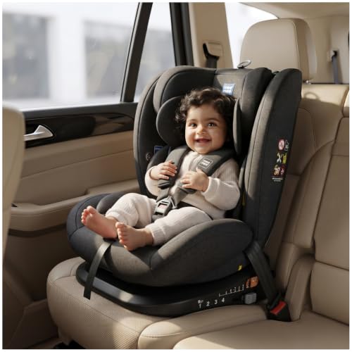 Image of Mee Mee Cruise Care Baby Car Seat for Newborn & Toddler (0-10 Years), Up to 40kg, 5-Point Safety Harness, Adjustable Headrest - Grey
