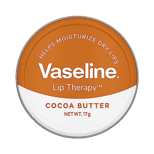 Vaseline Lip Tins Cocoa Butter, 17g | Infused with Cocoa Butter for Hydration & Glossy Shine