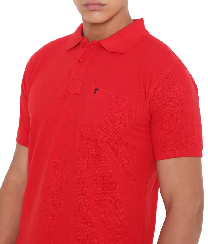 Image of VIP Cotton Rich Fabric Pique Knit Polo Collar T-Shirt Combo Set for Mens with Pockets