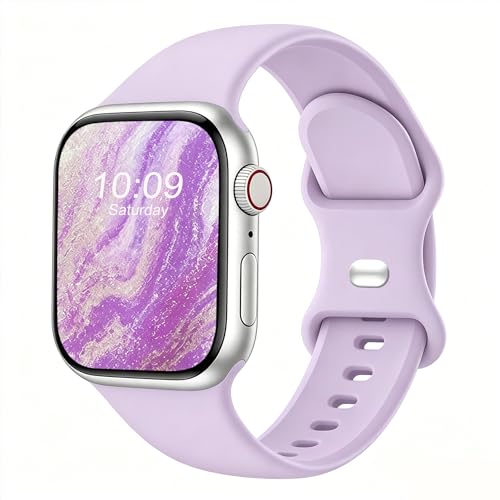 Image of Sport Bands Compatible with Apple Watch Band Women Men 40mm 38mm 41mm 42mm 44mm 45mm 46mm 49mm ,Soft Wristband Waterproof Replacement Strap for iWatch Bands Series 11 10 9 8 7 6 5 4 3 2 1 SE Ultra Lavender