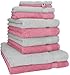 Produktbild Betz 10-TLG. Handtuch-Set Premium 100% Baumwolle 2 Duschtücher 4 Handtücher 2 Gästetücher 2 Waschhandschuhe Farbe Silber & Altrosa