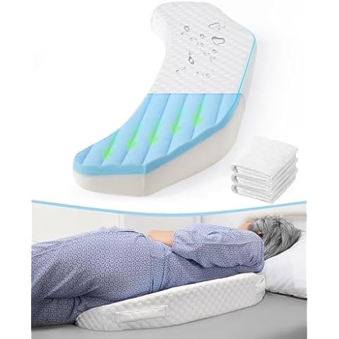 Forias Bedsore Pillow Positioning Wedge for Bedsore Prevention and Faster Recovery, Bedsore Pressure Relief Pillow for Side Sleeping, Back Pain, After Surgery with 3 Non-Slip Pillowcases Cover