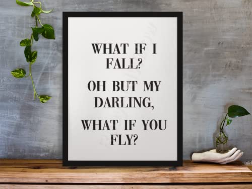 Citation Peter Pan What If I Fall A4 – Citation d'Erin Hanson – Girl Power – Impression motivante – Citation inspirante – Impression « Strong Women »