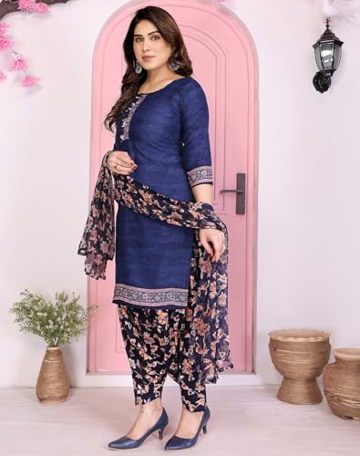 Image of Yashika Unstiched Crepe dress materials | Crepe Salwar Suit for women with dupatta | suit material for women unstitched