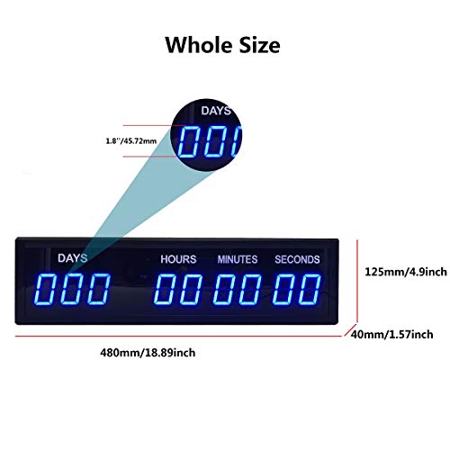 Blue 1.8" 9Digits Large Led Countdown Count Up Days Clock With Remote Christmas Event #TOP7