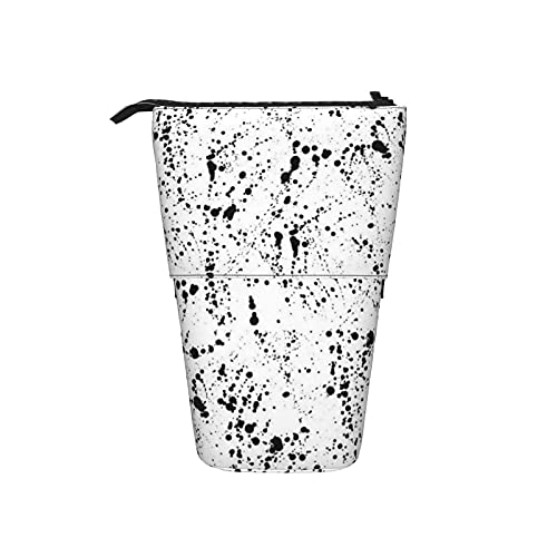 Bolsa De Lápices Salpicadura De Tinta Negra Absoluta Porta Lápices Con Cremallera Portalápices, Para Oficina, Escolar, Adolescentes