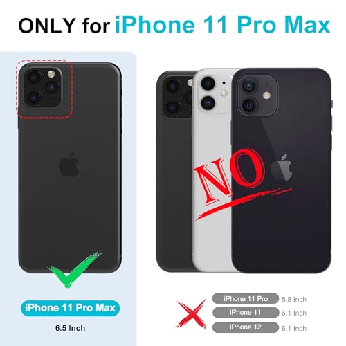 Kuafcase Compatible for iPhone 11 Pro Max Case with 4 Card Slots Magnetic Closure Kickstand Shockproof Protective Phone Case Compatible for iPhone 11 Pro Max - Green - Image 6