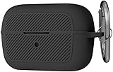 Geiomoo Silicone Case for Anker Soundcore C50i, Soft Flexible Scratch Resistant Protective Cover with Carabiner (Black)