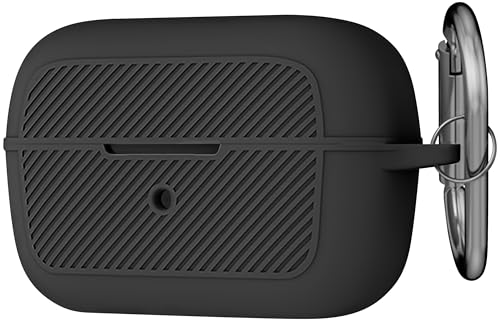 Geiomoo Silicone Case for Anker Soundcore C50i, Soft Flexible Scratch Resistant Protective Cover with Carabiner (Black)