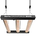 Barrina GrowForce BG02 3 x 3 LED Grow Light, 200W Full Spectrum with Dual Blue & FIR, High PPFD, Dimmable, Hanging Grow Lights for Indoor Plants 4 x 4 Coverage, 60° Lens for Uniform Illumination, ETL