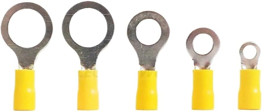 100pcs Wire Connector Ring Insulated Terminal Insulation Terminal RV5.5-4 RV5.5-6 RV5.5-8 Wire Cable Connector Wire Terminal (RV5.5-6)