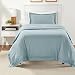 AmazonBasics Light-Weight Microfiber Duvet Cover Set - Twin/Twin XL, Spa Blue