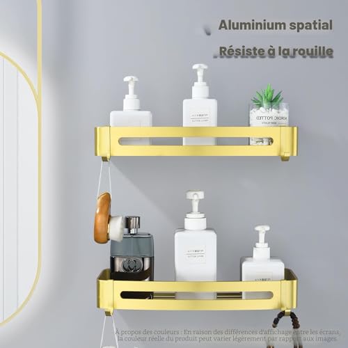Serviteur de douche or brossé en métal haut de gamme durable HNVNER - 3