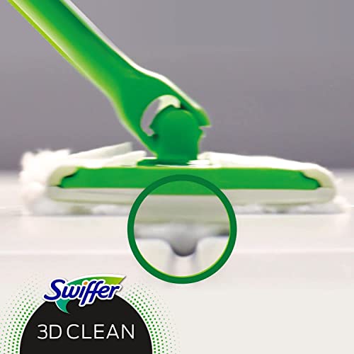 Swiffer 3D Scopa e Lavapavimenti, 1 Manico, 4 Panni Cattura Polvere e 2 Panni Lavapavimenti, Cattura Polvere e Sporco, Ottimo per Tutti i Tipi di Pavimenti e per i Peli di Animali - Immagine 4