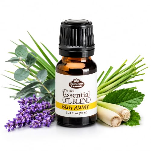 Fabulous Frannie Bug Away 100% Pure, Undiluted Essential Oil Blend of Citronella, Lavender, Eucalyptus & Lemongrass 10ml (Pack of 1)