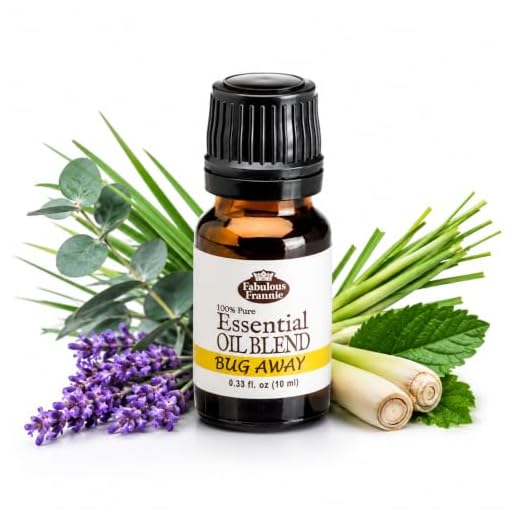 Fabulous Frannie Bug Away 100% Pure, Undiluted Essential Oil Therapeutic Grade - 10 ml. Great for Aromatherapy! (Citronella, Lavender, Eucalyptus & Lemongrass)
