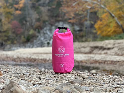 Harbor Lake Waterproof Dry Bags – Roll Top Lightweight Backpack Keeps Gear Dry For Rafting, Boating, Kayaking, Fishing, Hiking, Camping, Outdoors (Pink, 10L) #TOP2