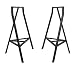 Sturdy Crosscut Trestle Table Legs ,28 Inch Perfect for Home Office Desk , Work Station or Table ,Pack of 2 (Black With Storage)