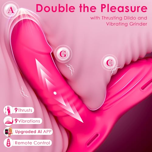Image of Thrusting Dildo Vibrator Sex Toys - Riding Grinder Wearable Strap-On Dildos, Remote, App Control Hands-Free Vibrators for G Spot Anal Sex Toy, Adult Toys & Games for Women Couple Sex Machine