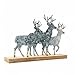 Glitzhome Christmas Reindeer Table Decoration, 12.81 Inches Metal Reindeer Decor with Wood Base, Farmhouse Galvanized Deer Decor for Home Rustic Xmas Mantle Shelf Desk