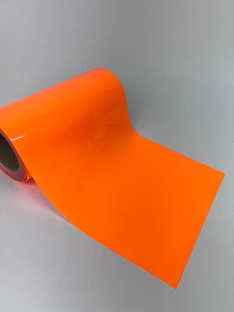 Iron On Heat Transfer Vinyl Rolls 15" x 1YD up to 27 Yard Full Roll Ready for Cutters (5 Yards, Neon Orange)