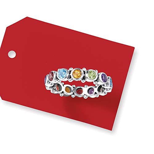 Ross-Simons 1.60 Ct. T.w. Multi-Gemstone Eternity Band In Sterling Silver. Size 7 #TOP4