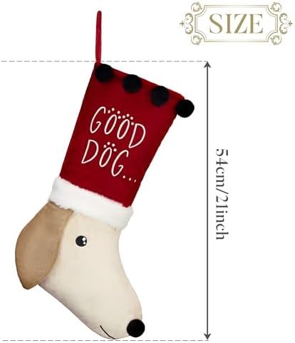 Valery Madelyn Pet Dog Christmas Stocking, 21 Inch Labrador Dog Stockings for Xmas Decorations and Gift