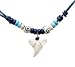 Shark Tooth Wood Beads Necklace Handmade Hawaiian Style Beach Adjustable cord