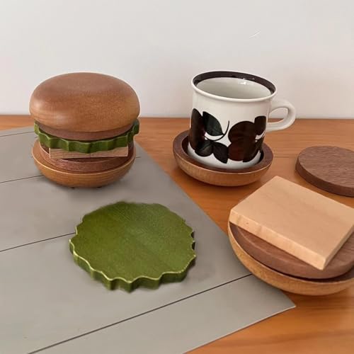 Dessous de verre absorbants en forme de hamburger pour une table sans taches - 4