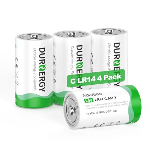 C Batteries 4 Pack, Alkaline Battery C Size Batteries