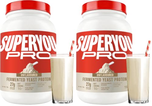 Image of Superyou Pro Fermented Yeast Protein Isolate 1kg | 27g Protein| Unflavoured | Higher Absorption than Plant Protein | Superior Muscle Recovery | Gut Friendly | Vegan Protein | PDCAAS of 1 (Pack of 2)