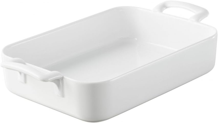 Belle Cuisine Rectangular Roasting Dish, 3.85 QT - White