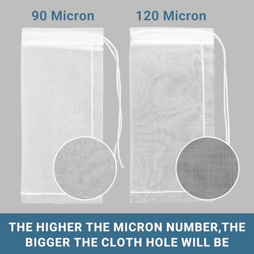 20 Stück Rosin Bags Nylon Presstaschen, Doppel & genäht,2×4 (5×10 cm),90/120 Micron Lebensmittelechte Mesh Filter Taschen für Öl Extraktion, Rosin Presse & Rosin Herstellung