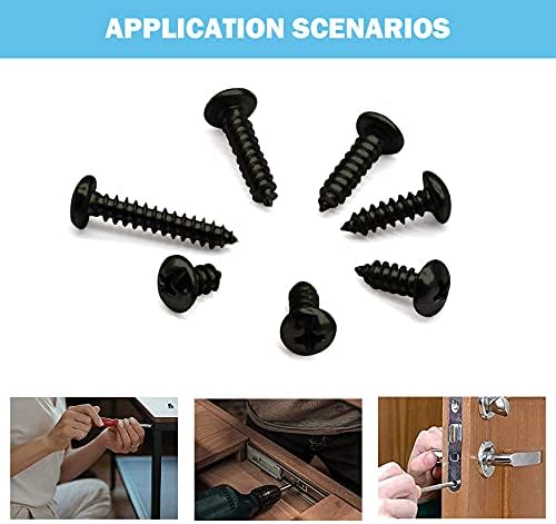 Self Tapping Screw Assortment Kit 480 Pcs/7 Sizes, M3 304 Stainless Steel Wood Screw Phillips Flat Head, Drywall Screws Kits for Plastic Wood Soft Metal