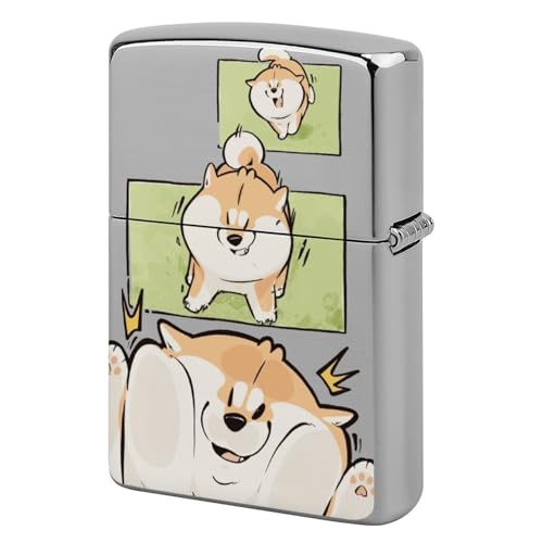 ライターケース ZIPPO/ジッポー兼用ケース 柴犬 ジッポライターカバー 互換性のある 軽量 おしゃれ 両面プリント メンズ レディース 贈り物
