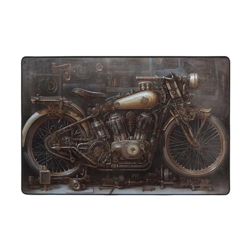Tapete decorativo steampunk motocicleta 6x4 pie miniatura 4