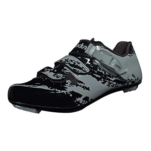 Image of Men Road Cycling Shoes Bike Bicycle Biking Shoe Sneaker Wide Feet Gray 44