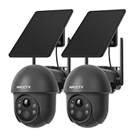ARCCTV 4MP Solar Überwachungskamera Aussen, 2,4/5GHz-WLAN, Aussenkamera Kabellos Akku, Alarm Bei Personenerkennung, Nachtsicht in Vollfarbe, Zwei-Wege-Audio, Wasserdicht, Grau (2Pcs)