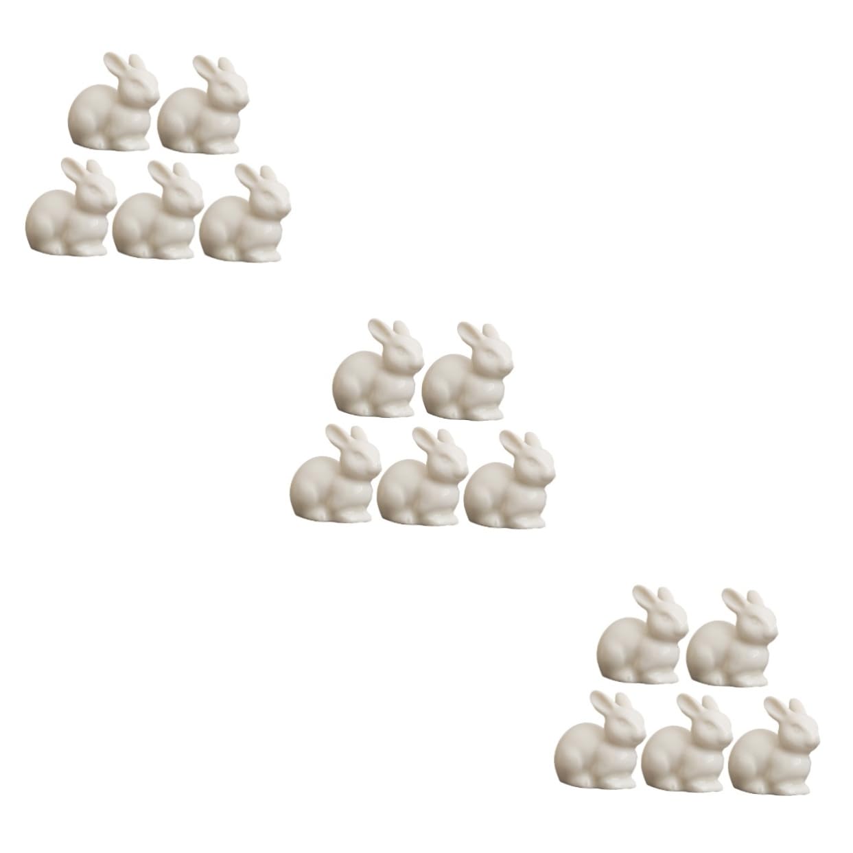 Toyvian 3 Sätze Weißes Kaninchen Dekoration Teiliges Keramik Ornamente Für Niedliche Hasenfiguren Für Moos Landschaft Deko Für Garten Und Wohnräume 5 Stücke * 3