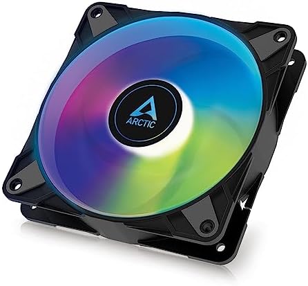 ARCTIC P14 PWM PST A-RGB - Case Fan, 140 mm PWM, Optimised for Static Pressure, Semi-Passive: 200-1900 rpm (0 rpm <5%), 5V 3 Pin A-RGB LED, Single Fan - Black