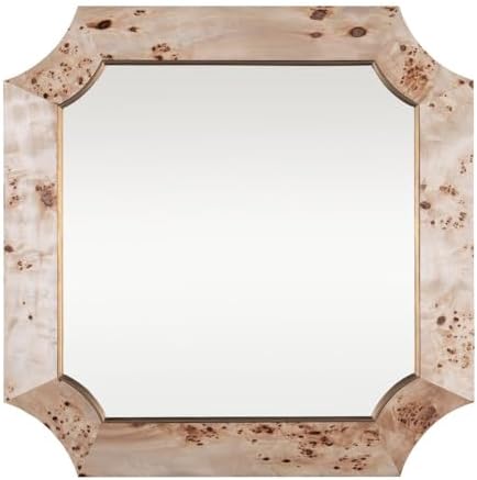 Square Wall Mirror-36 Inches Tall And 36 Inches Wide-Poplar Burl/Weathered Brass Finish Varaluz Lighting 449Mi36b