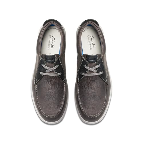 Clarks Collection Men's Flexway Lace Boat Shoe, Light Grey Leather, 7.5 Medium US by Clarks - Used condition - Image 8
