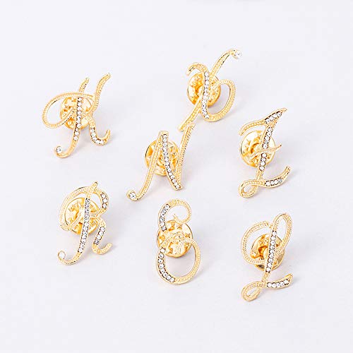 Ethoon Initial Letter Brooch Pin Small Lapel Pin Tie Tack Name Personalized Gifts For Girls Women Men Boy Gold A #TOP4