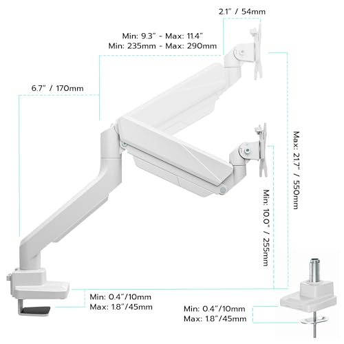 Image of Heavy Duty Single Monitor Mount for 13 inch-49 inch Curved Screens, White