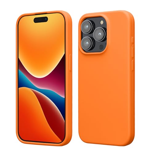 kwmobile Carcasa para iPhone 15 Pro Funda - Case TPU y Silicona para Smartphone con Interior de Microfibra - Suave Protector antigolpes para móvil - Naranja afrutado