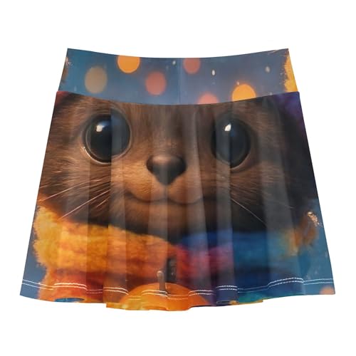 Tennis Skirts for Kids Cute Furry Creature Round Ears Girls' Shorts Athletic Skorts Custom Pleated Skort 4t2