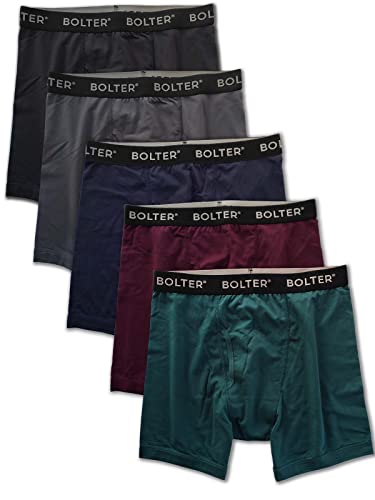 Bolter Men's 5-Pack Boxer Briefs Cotton Spandex Stretch