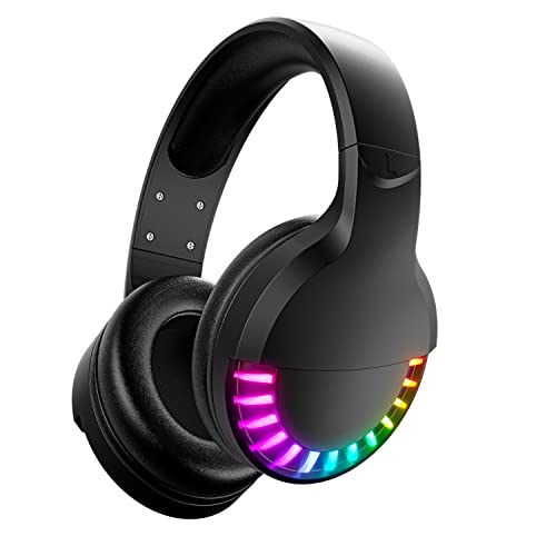 Auriculares inalámbricos con Bluetooth para Colocar sobre la Oreja, estéreo de Alta fidelidad de 5.1 Canales, retroiluminación LED RGB para Carreras de Caballos, Auriculares de 1000 mAh con micrófono